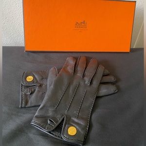 Hermes women leather gloves